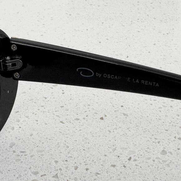 Oscar de la Renta Black Oval Sunglasses Purple Lenses main image 4